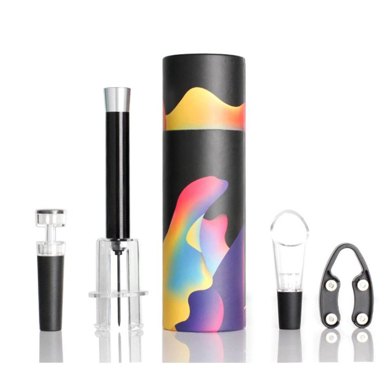 Edge Collections - Multi - 4-in-1 Wine Accessory Set for Easy Pouring and Preservation - 1 Set